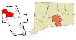 Middlesex County Connecticut Incorporated and Unincorporated areas Middletown Highlighted